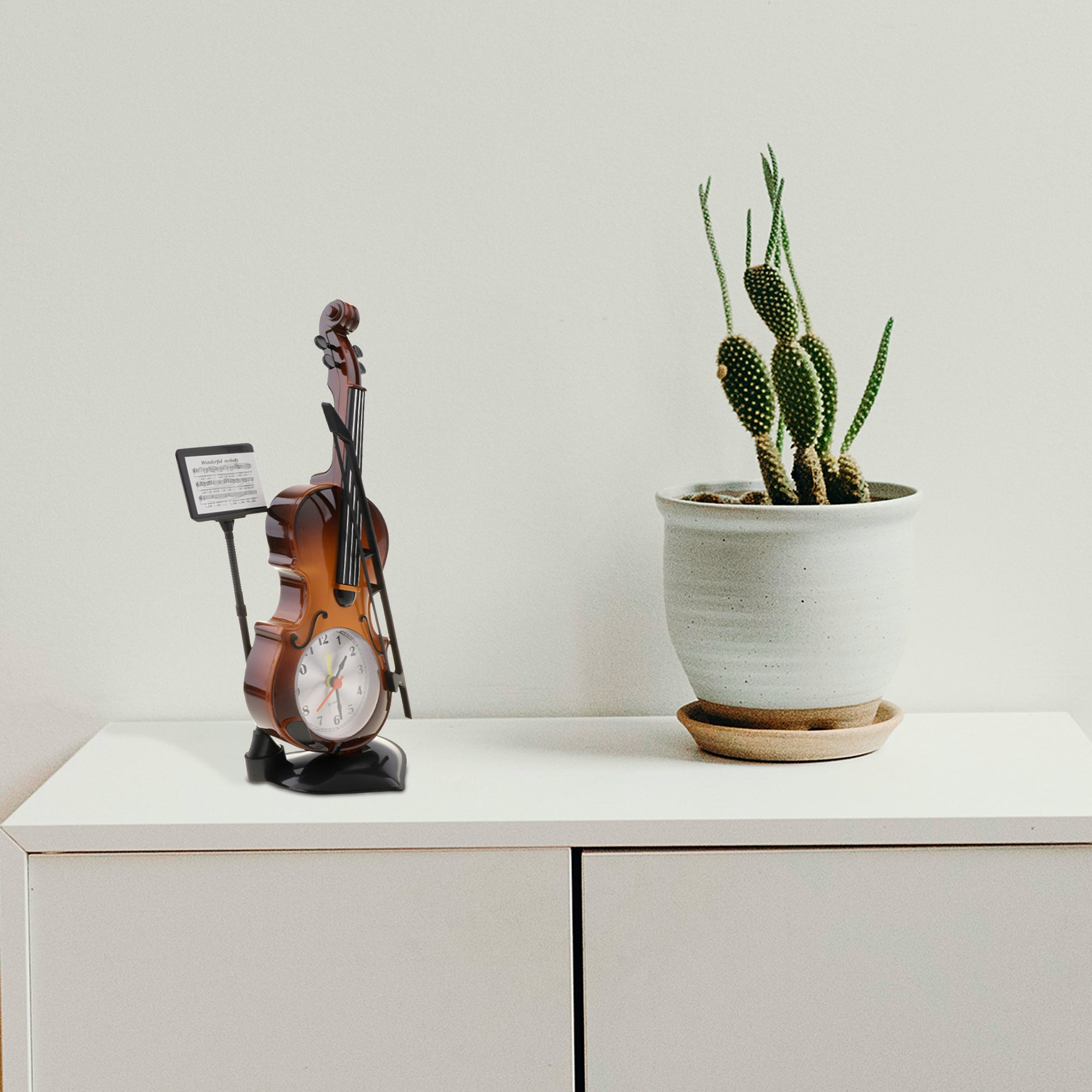 Violin Design Alarm Clock-Creative Bedside Clock for Music Lovers~5224-1