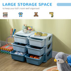6 Drawer Kids Storage Unit with Durable PP Material - Blue-3