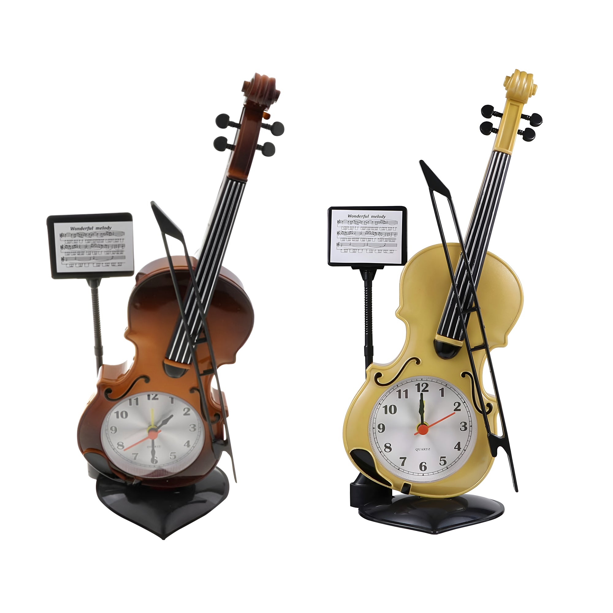 Violin Design Alarm Clock-Creative Bedside Clock for Music Lovers~5224-0
