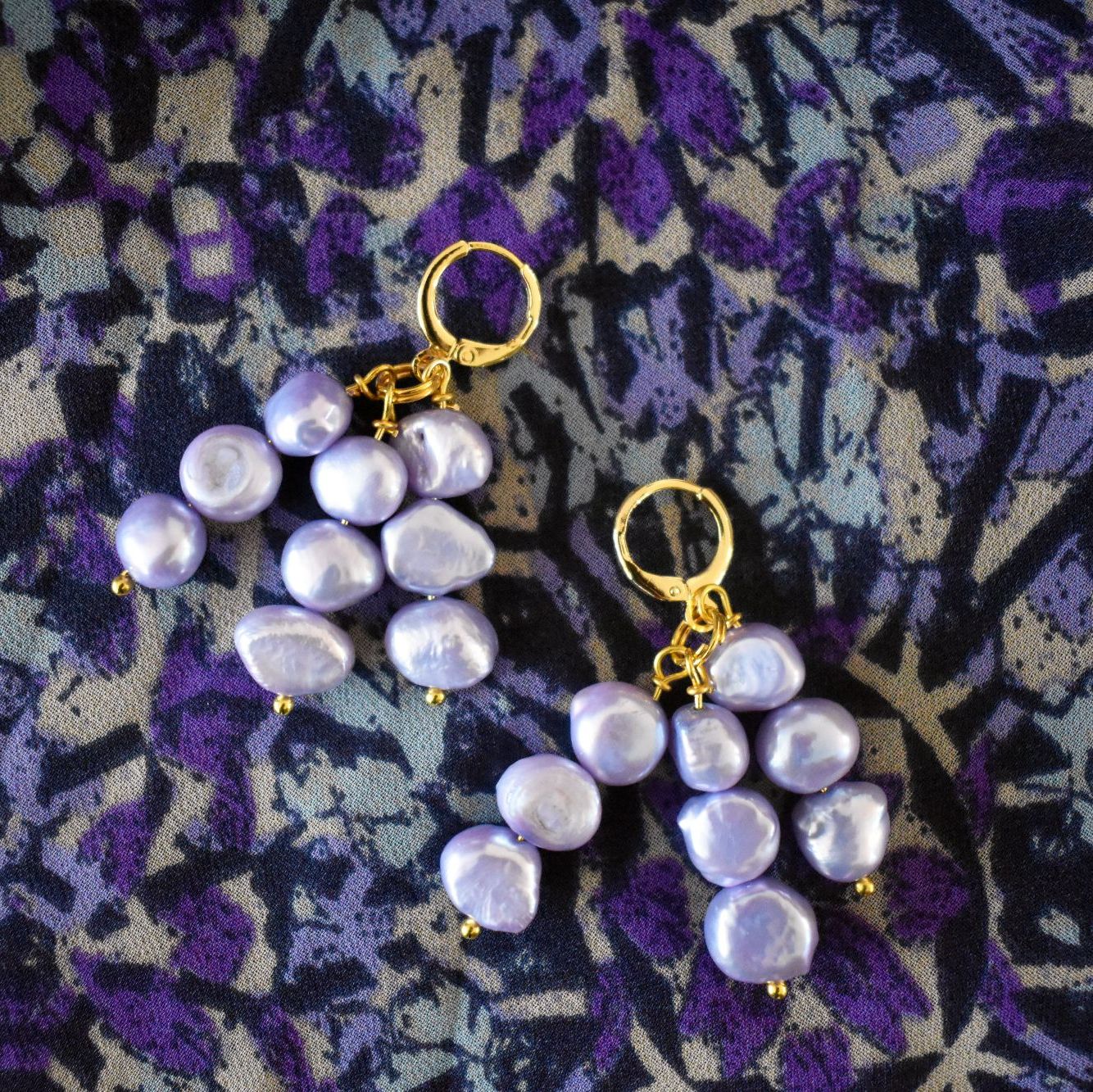 Lilac purple freshwater pearl earrings | by Ifemi Jewels-2