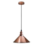 Industrial Vintage Pendant Light – Copper Metal Cone, E27 Holder~3815-4
