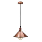 Industrial Vintage Pendant Light – Copper Metal Cone, E27 Holder~3815-3
