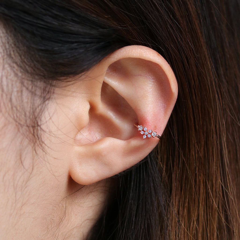 Moonstone Flower Ear Cuff-2