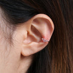 Moonstone Flower Ear Cuff-2