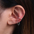 Sparkle Chain Drop Ear Cuff-2
