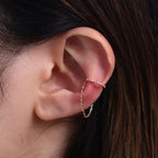 Sparkle Chain Drop Ear Cuff-3