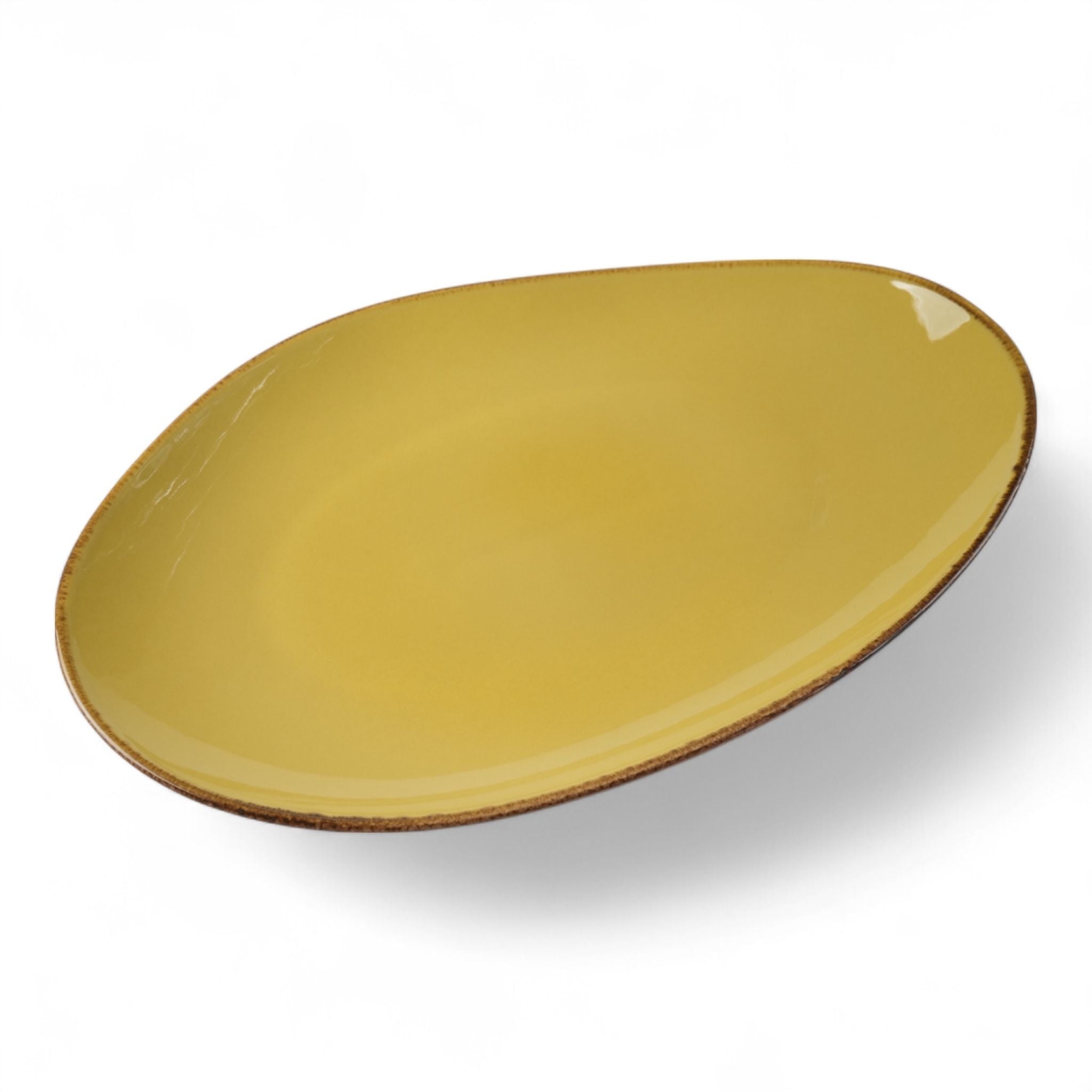 Porcelain Serving Platter - Lindis Series, Saffron Yellow - 35x25cm-2