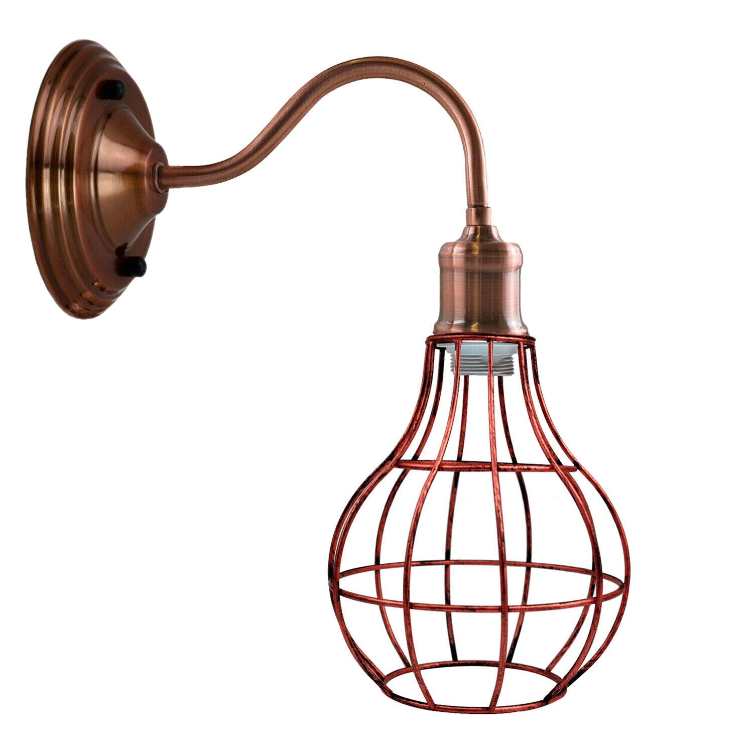 Modern Retro Industrial Metal Geometric Cage Wall Sconces ~5809-3