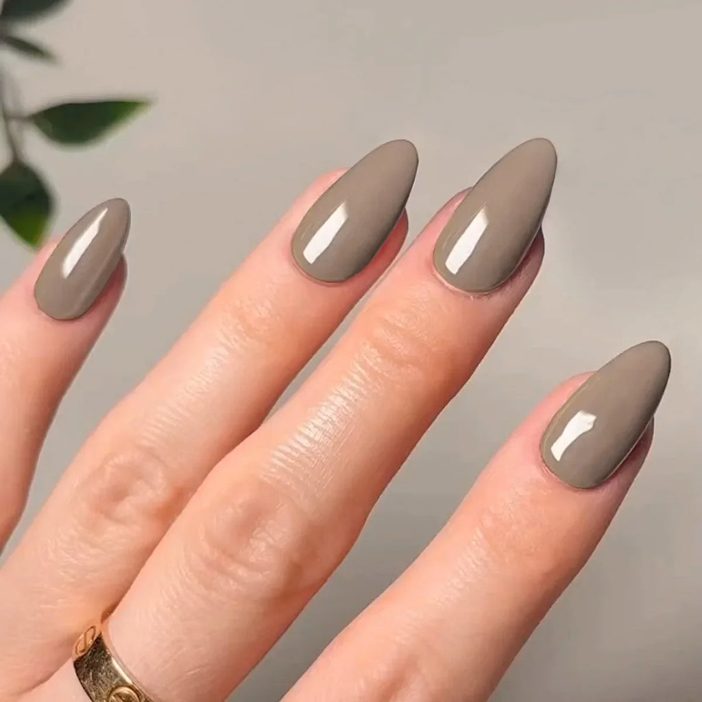 Glossy Long Pointed Press On Nails Set