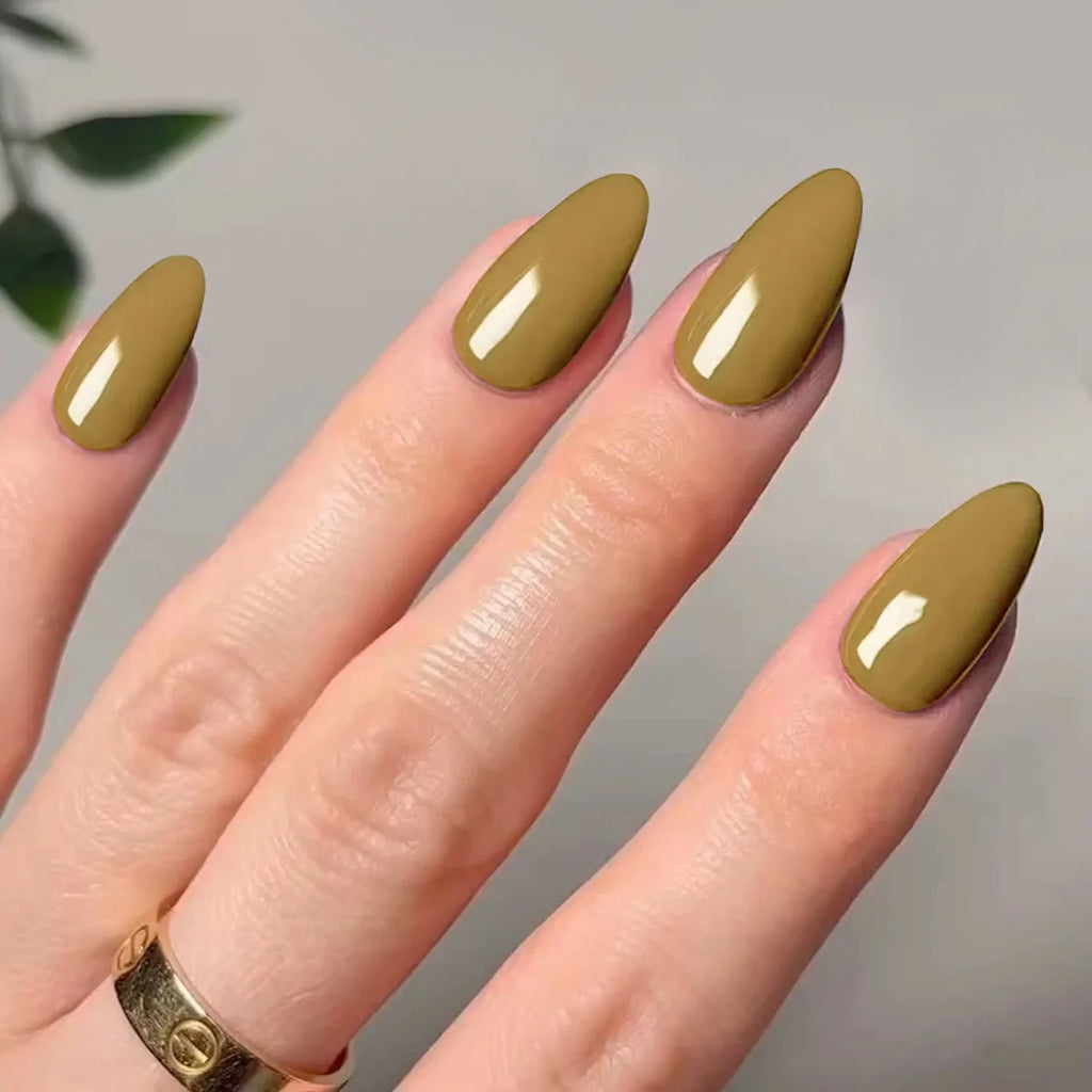 Glossy Long Pointed Press On Nails Set