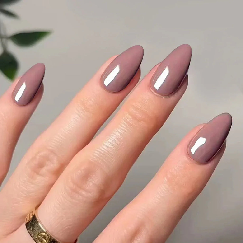 Glossy Long Pointed Press On Nails Set