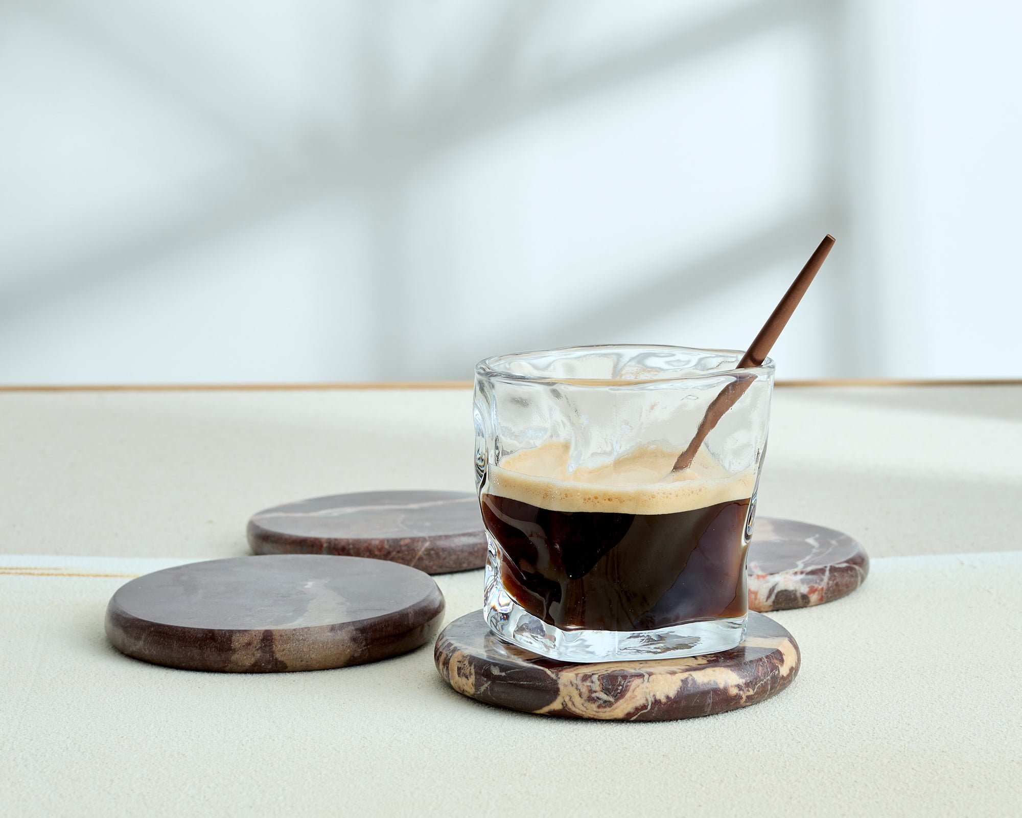 Eloise Rosso Levanto Polished Marble Coasters-2