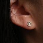Opal cubic stud earrings-1