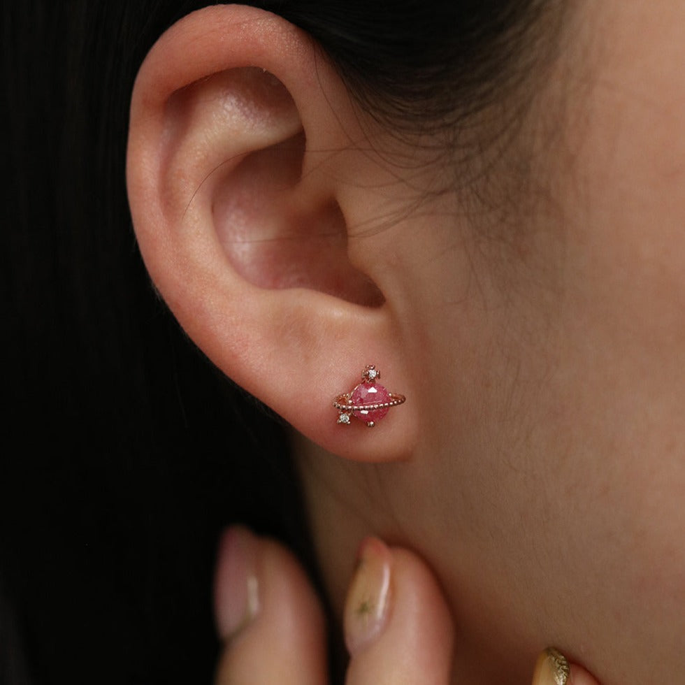 Colourful saturn earrings-3