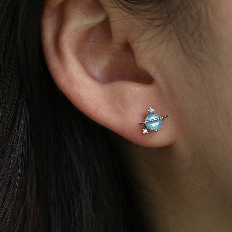 Colourful saturn earrings-0