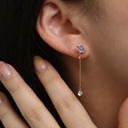 Moonstone saturn dangle earrings-3