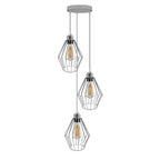 3-Light Cluster Pendant Light Black Cage Lighting fixture~ 5116-6