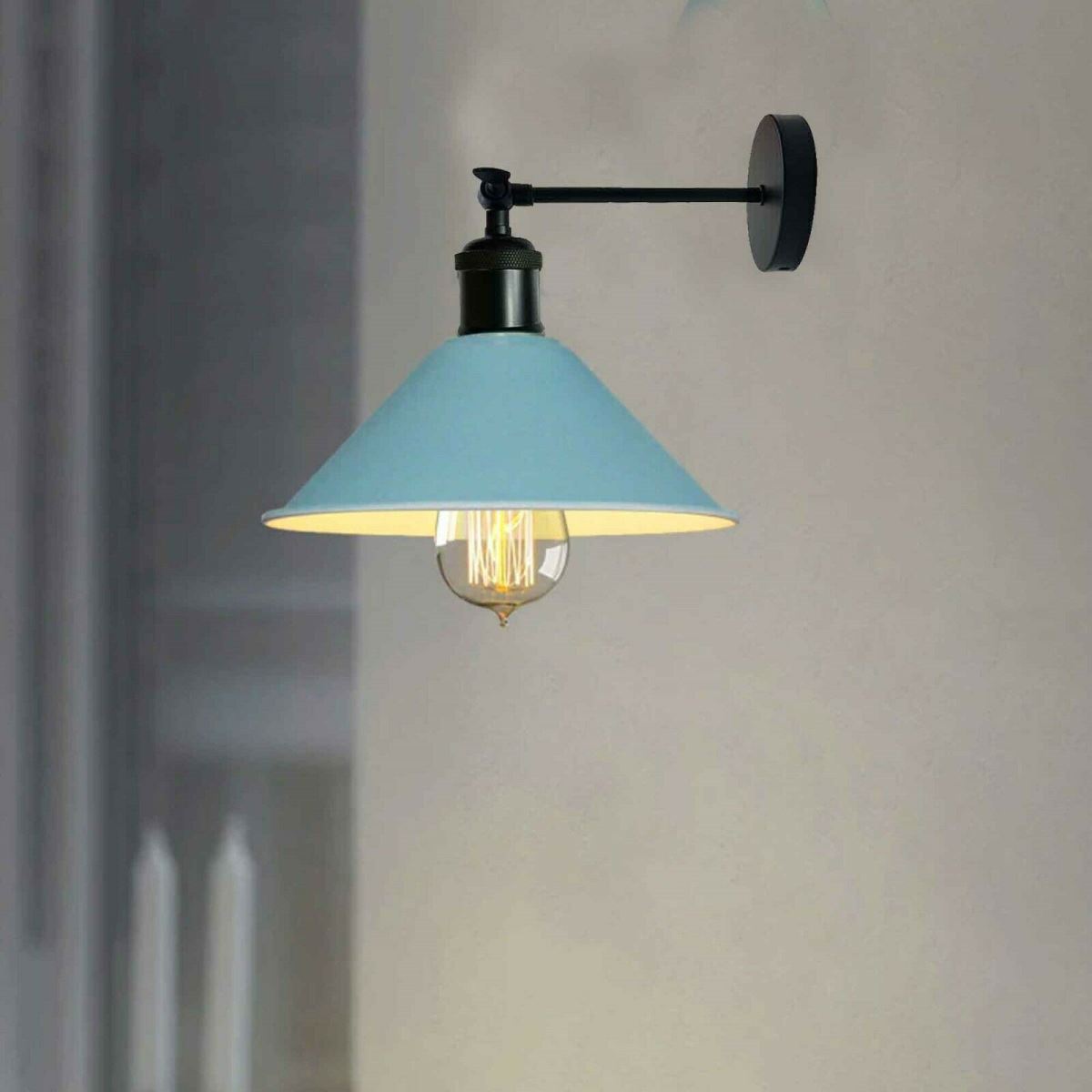 Industrial Blue Colour Wall Lamp Retro Light Vintage Wall Sconce Lights~2314-1