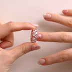 Chunky Heart Sparkle Adjustable Ring-4