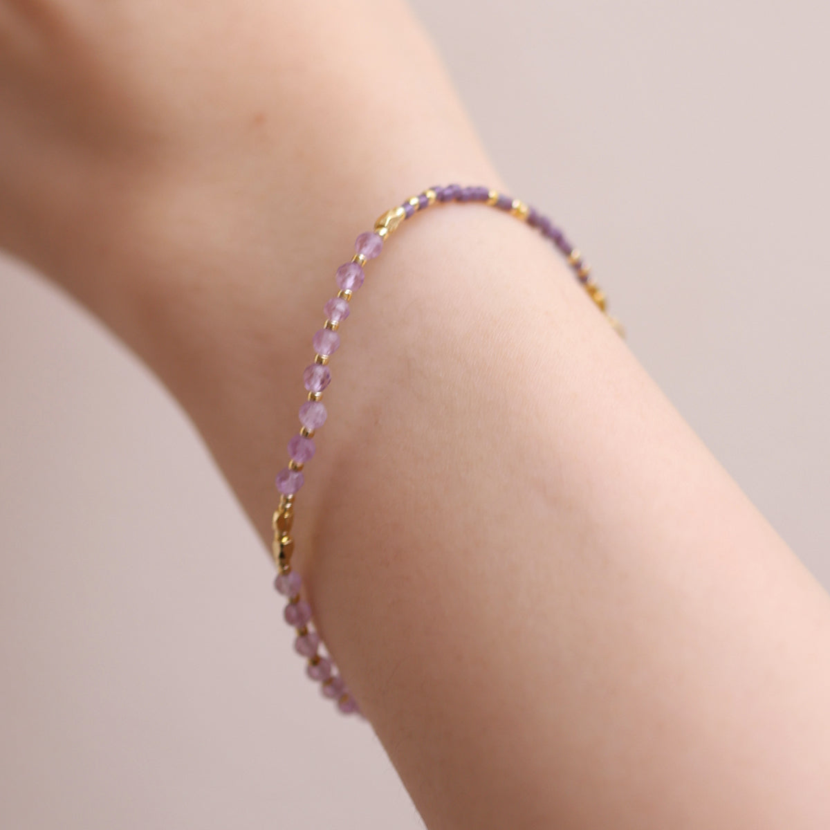 Amethyst beaded bracelet-2
