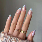 Press On Nails Almond Blue/Pink French