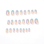 Press On Nails Almond Blue/Pink French