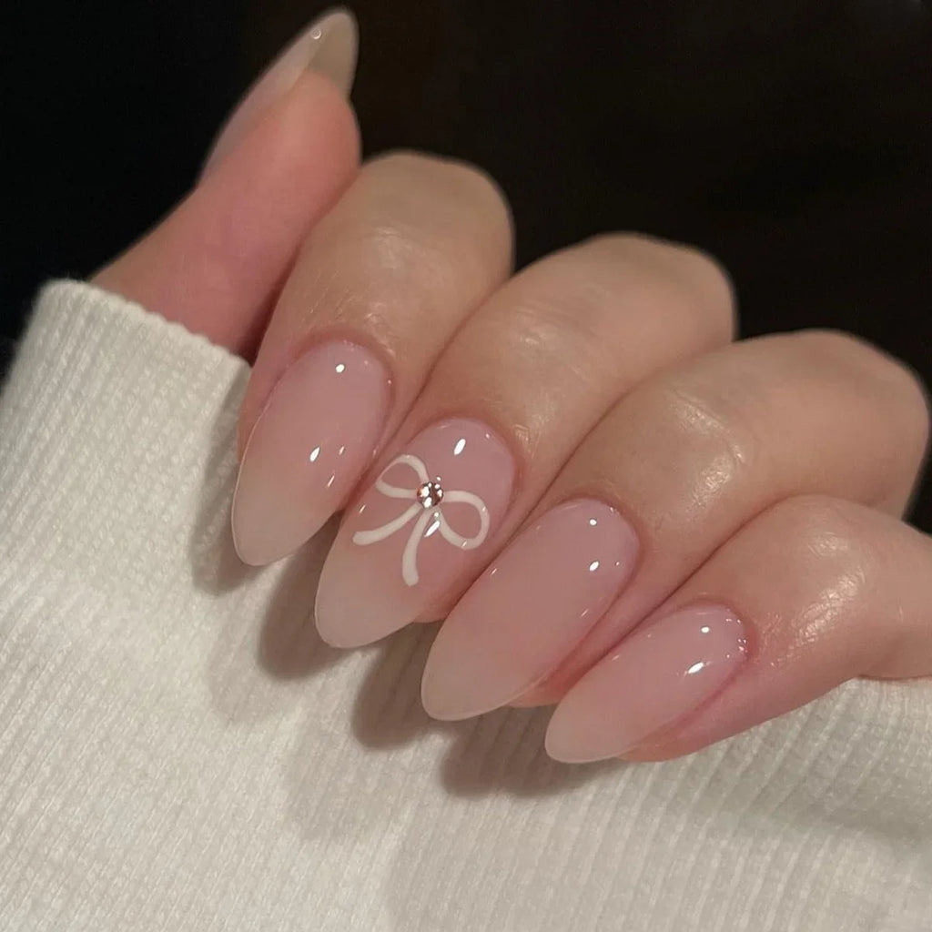 Medium-Length Acrylic Almond Press On Nails