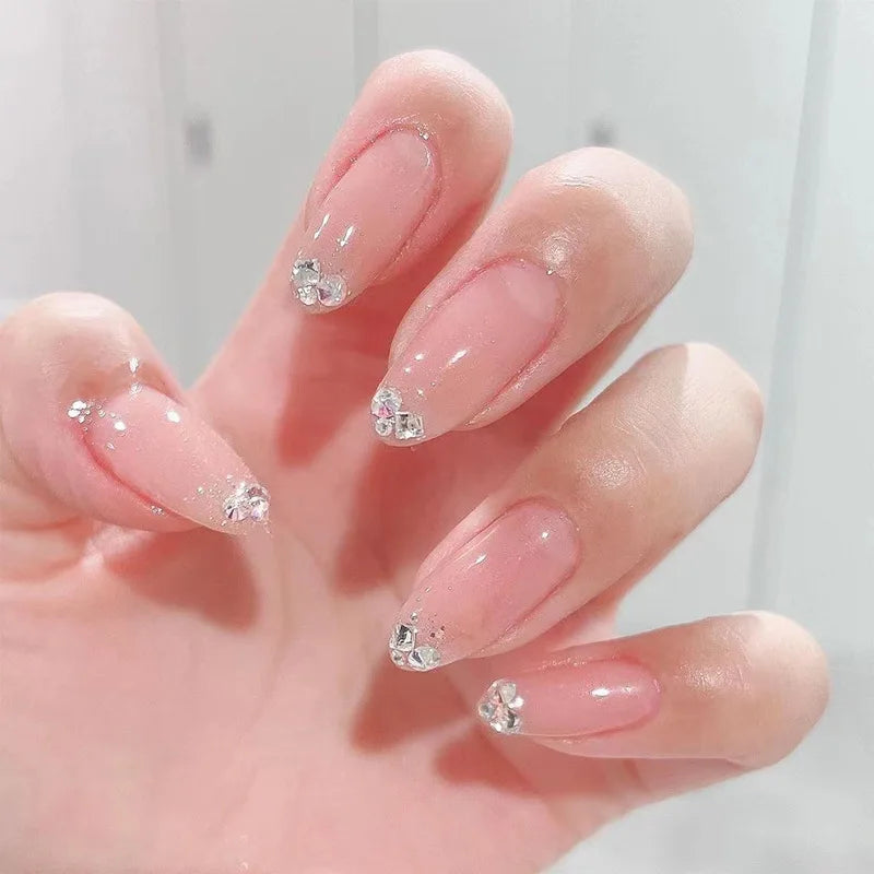 Medium-Length Acrylic Almond Press On Nails