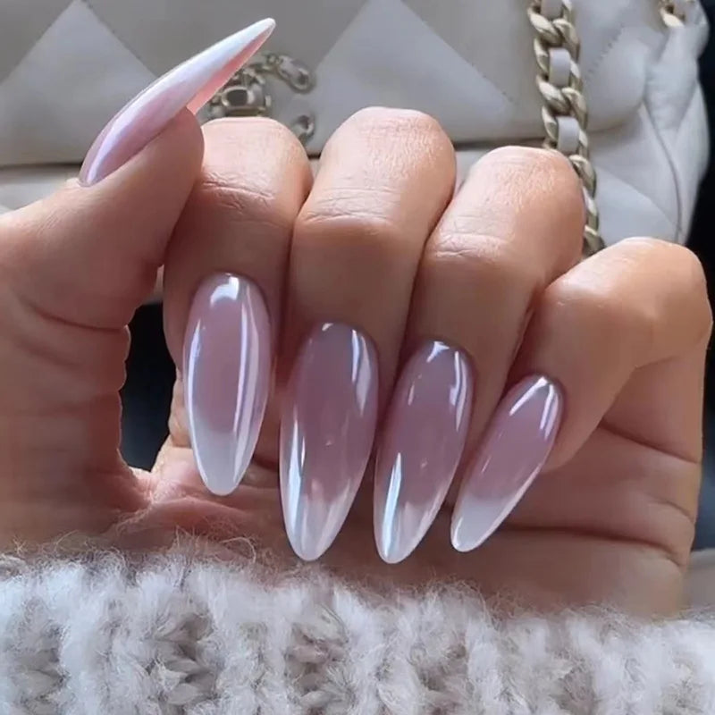 Medium-Length Acrylic Almond Press On Nails