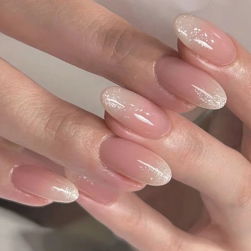 Medium-Length Acrylic Almond Press On Nails