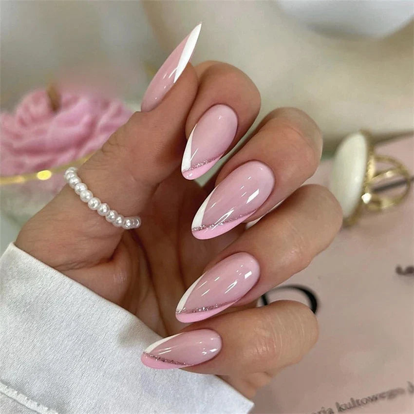 Medium-Length Acrylic Almond Press On Nails