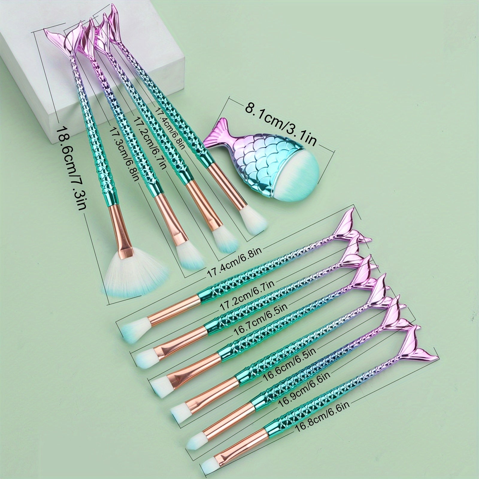 Mermaid 11-Piece Makeup Brush Set