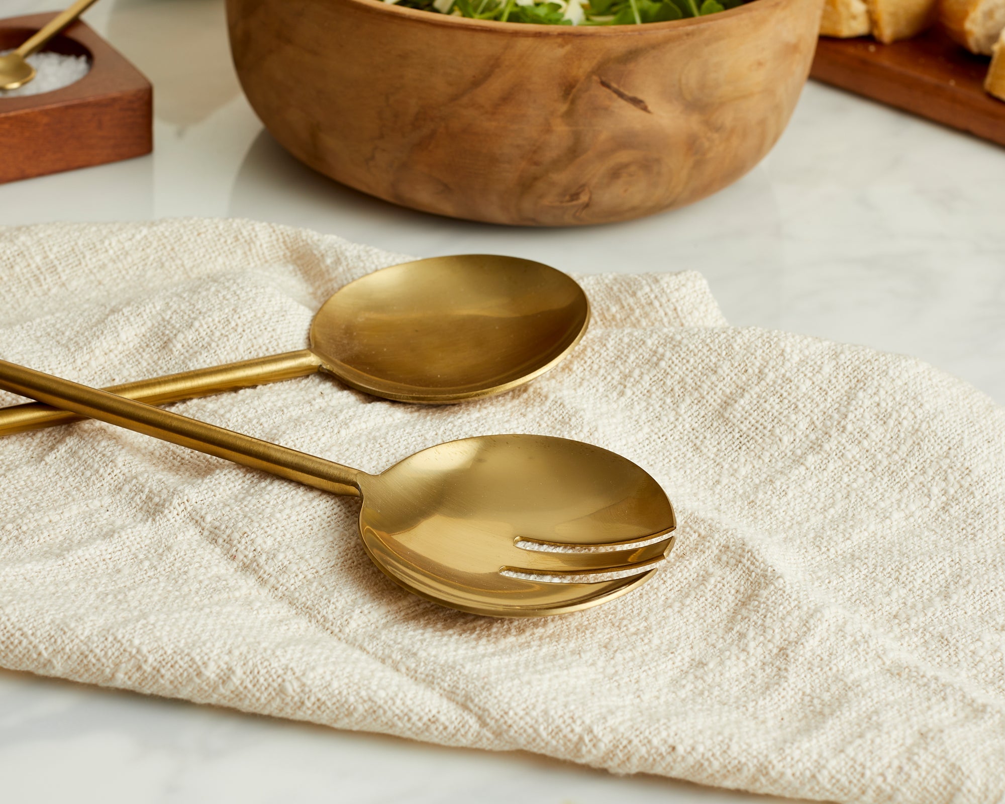 Reine Matte Gold Salad Server Set-1