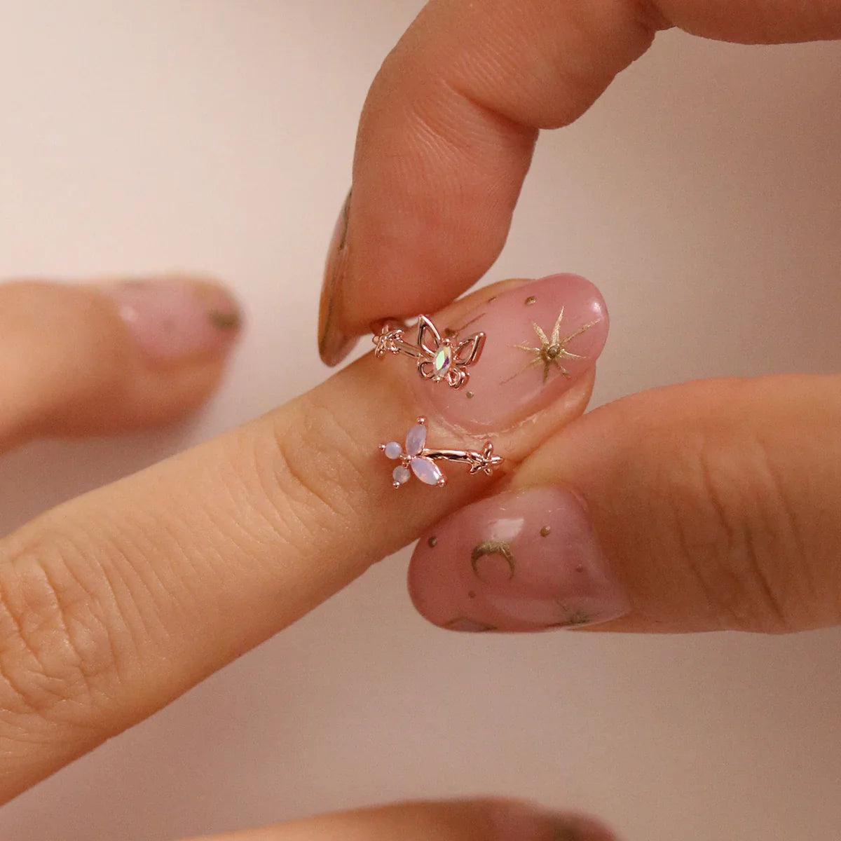 Moonstone Set In Rose Gold-1