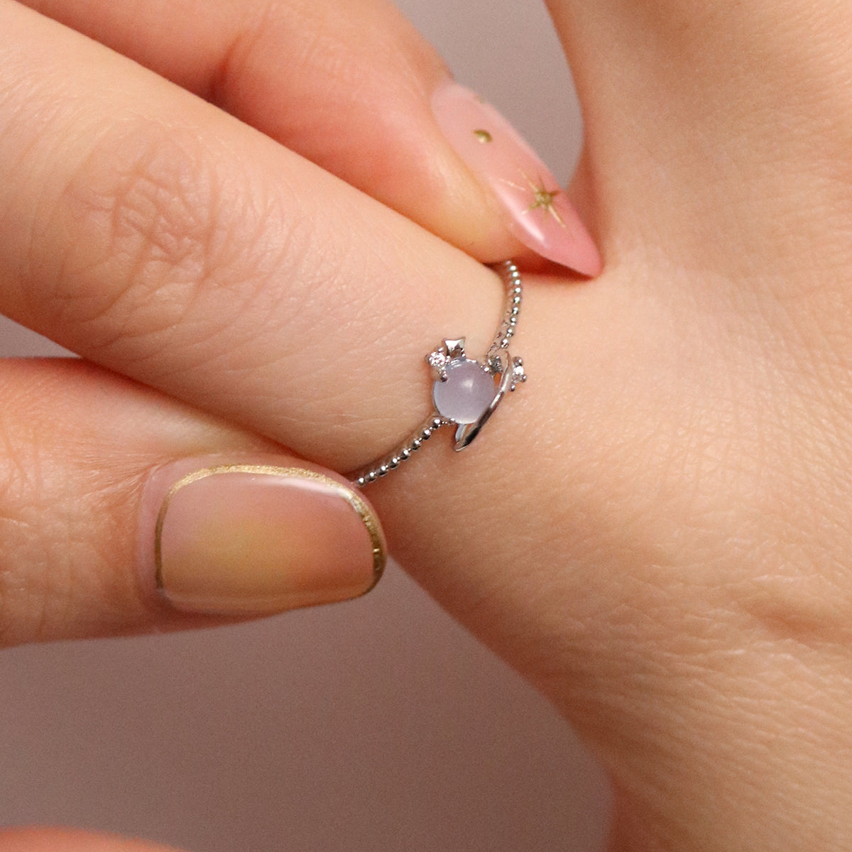 Moonstone Saturn Ring