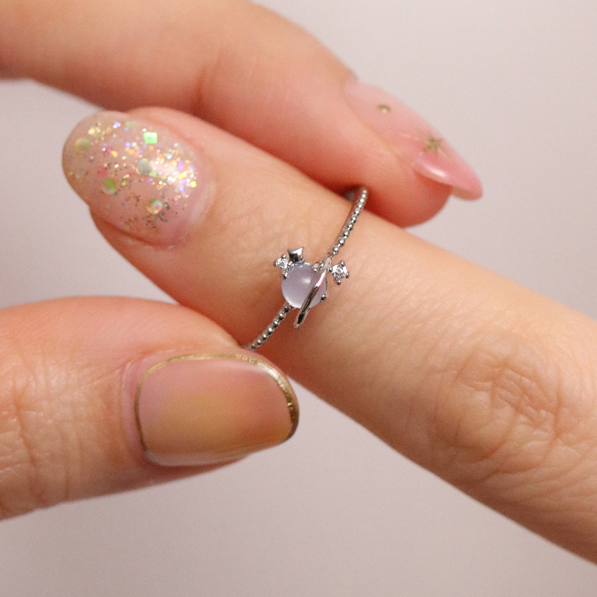 Moonstone Saturn Ring