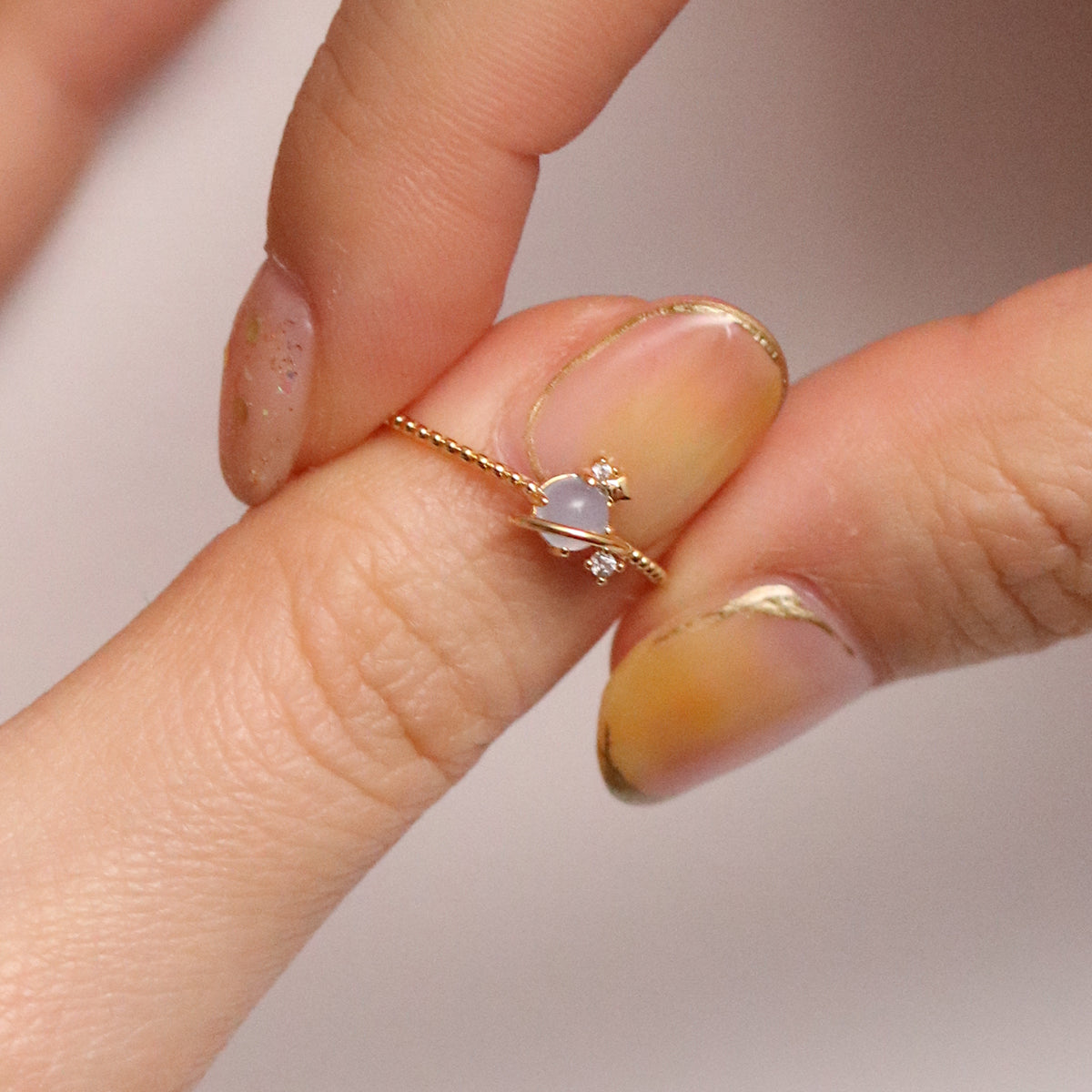 Moonstone Saturn Ring