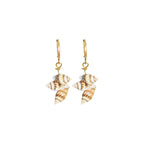 Triple Mini Shell Drop Huggie Earrings | by Ifemi Jewels-2