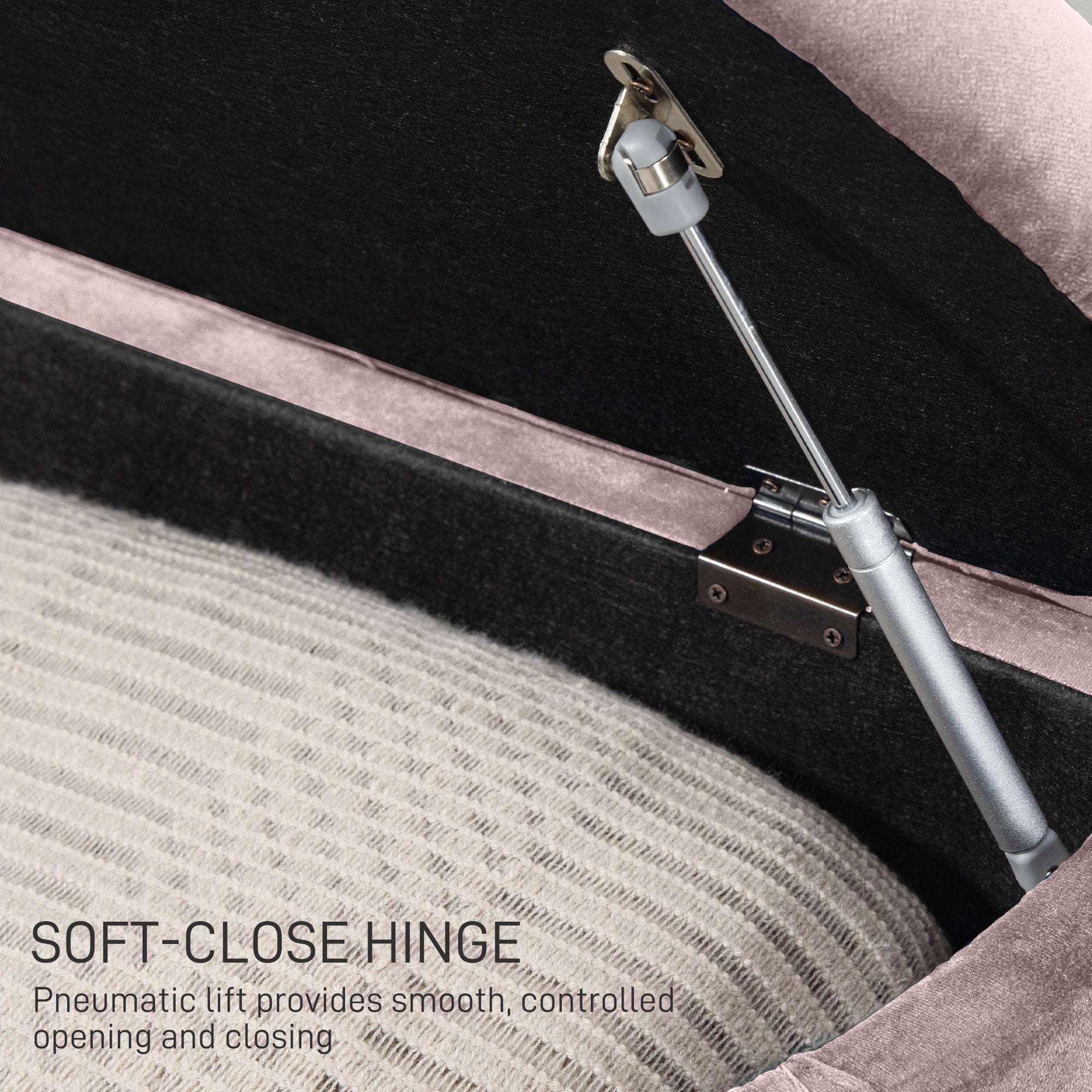 Semi-Circle Bed End Bench Ottoman with Storage Tufted Upholstered Accent Seat Footrest Stool with Rubberwood Legs for Bedroom & Entryway, Pink-4