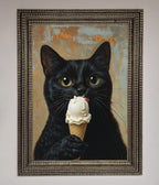 Black Cat Ice Cream Framed Wall Art