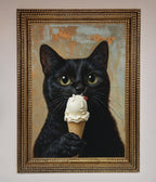 Black Cat Ice Cream Framed Wall Art