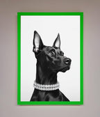 Black Doberman Framed Poster