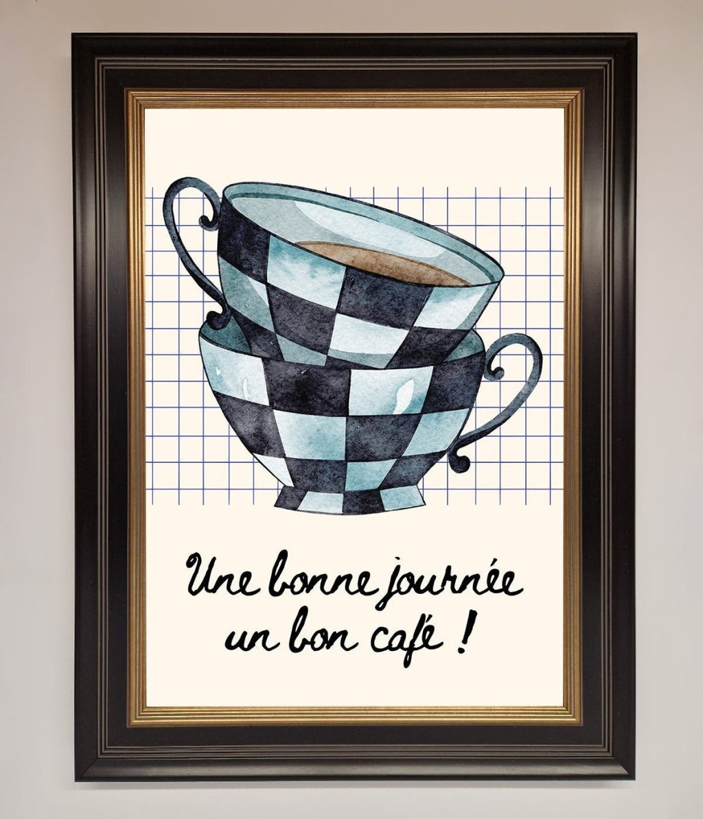 Blue Teacup Stack Framed Wall Art