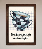Blue Teacup Stack Framed Wall Art