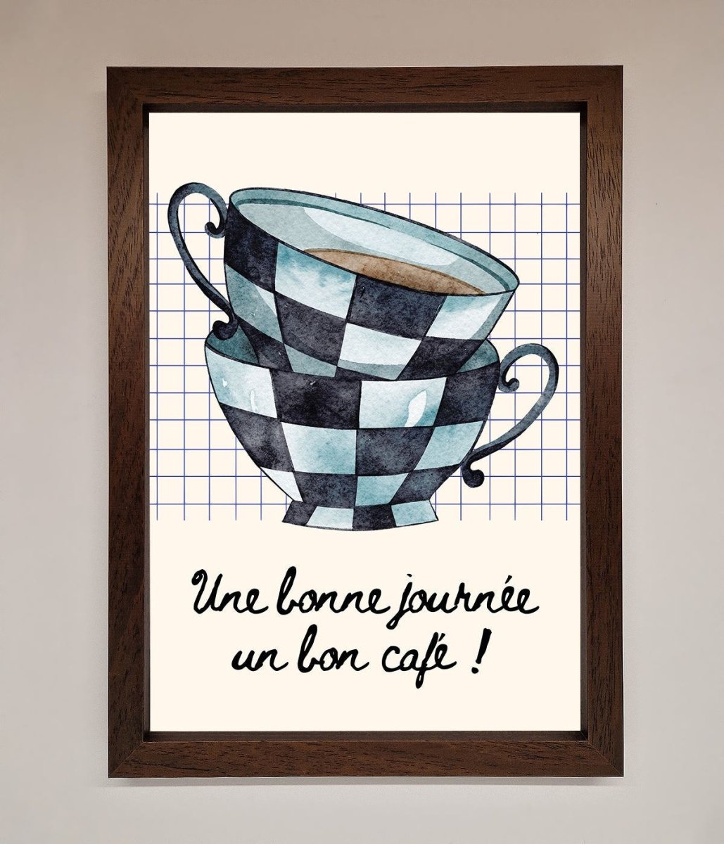 Blue Teacup Stack Framed Wall Art