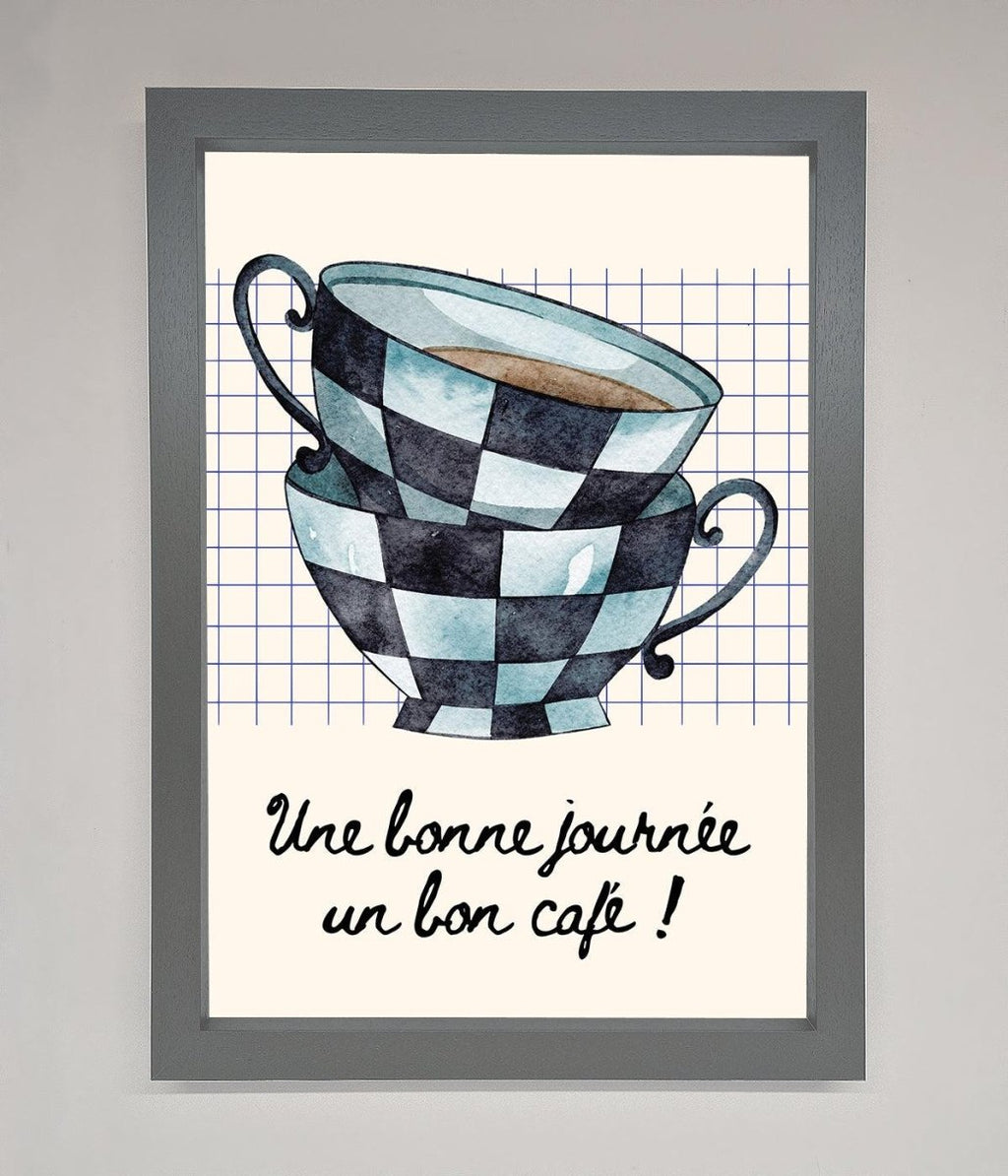 Blue Teacup Stack Framed Wall Art
