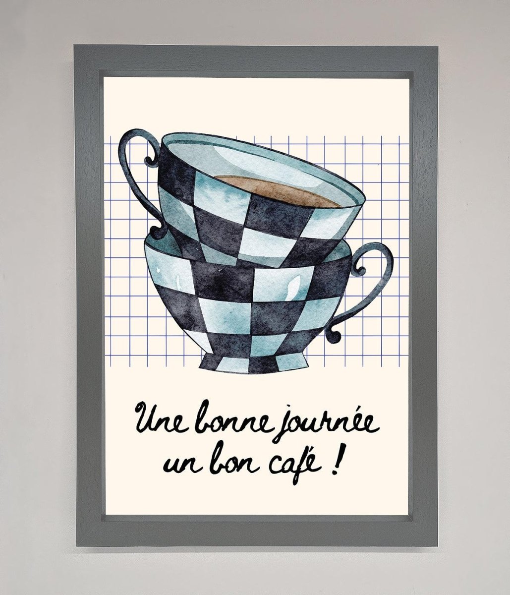 Blue Teacup Stack Framed Wall Art