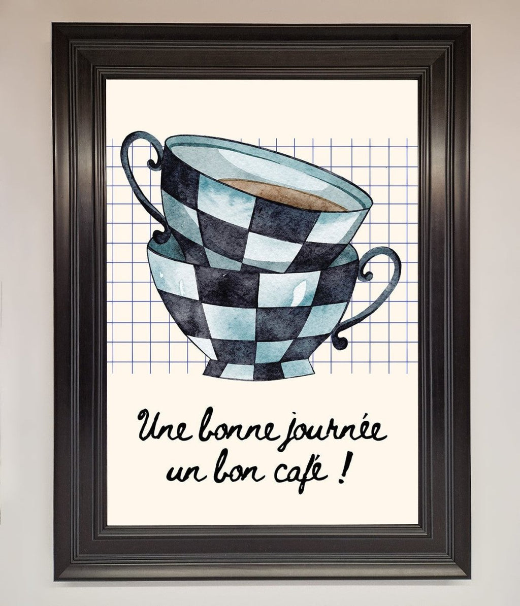 Blue Teacup Stack Framed Wall Art