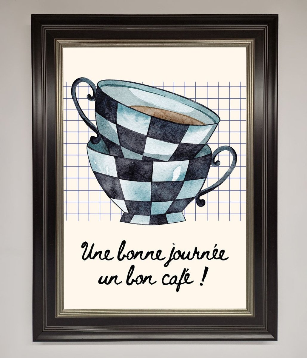 Blue Teacup Stack Framed Wall Art
