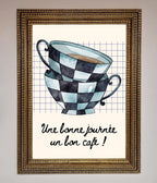 Blue Teacup Stack Framed Wall Art